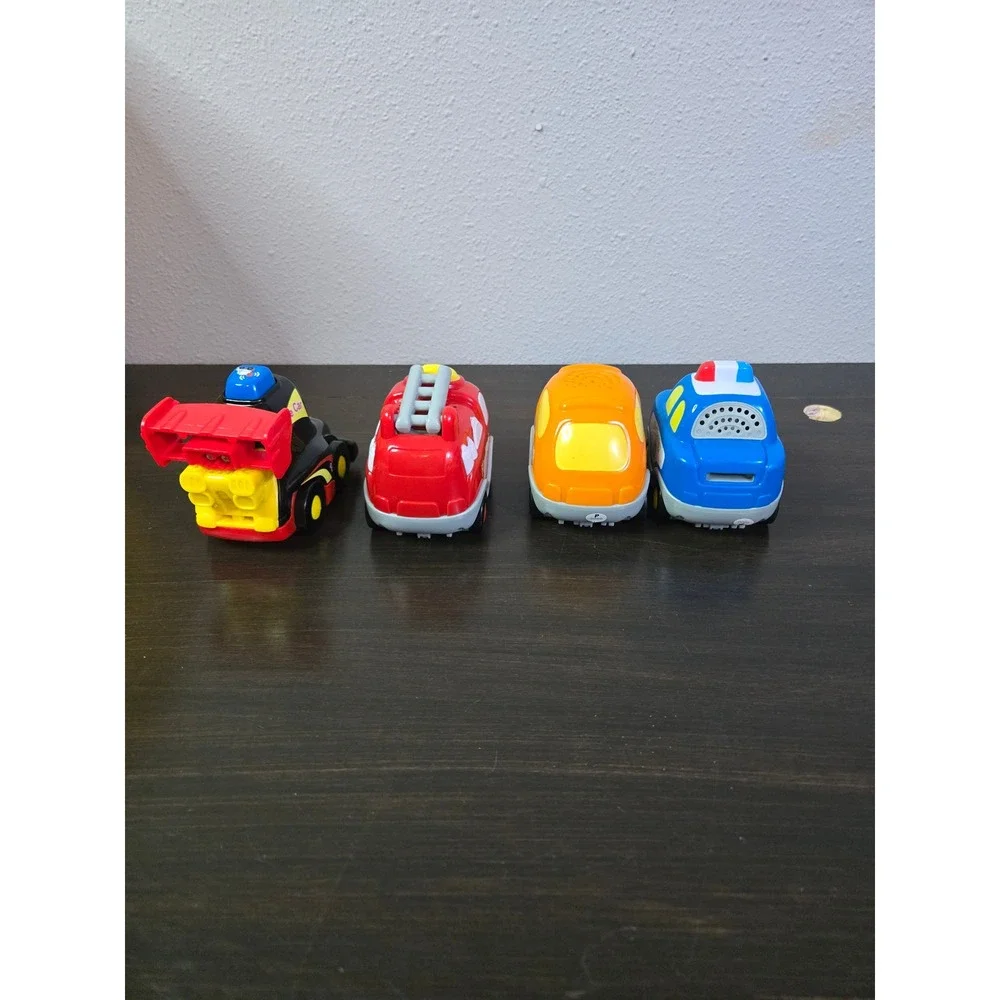 VTech Go Go Smart Wheels Toy Car Lot Race Car Fire Truck Van Police Car 4 Pack